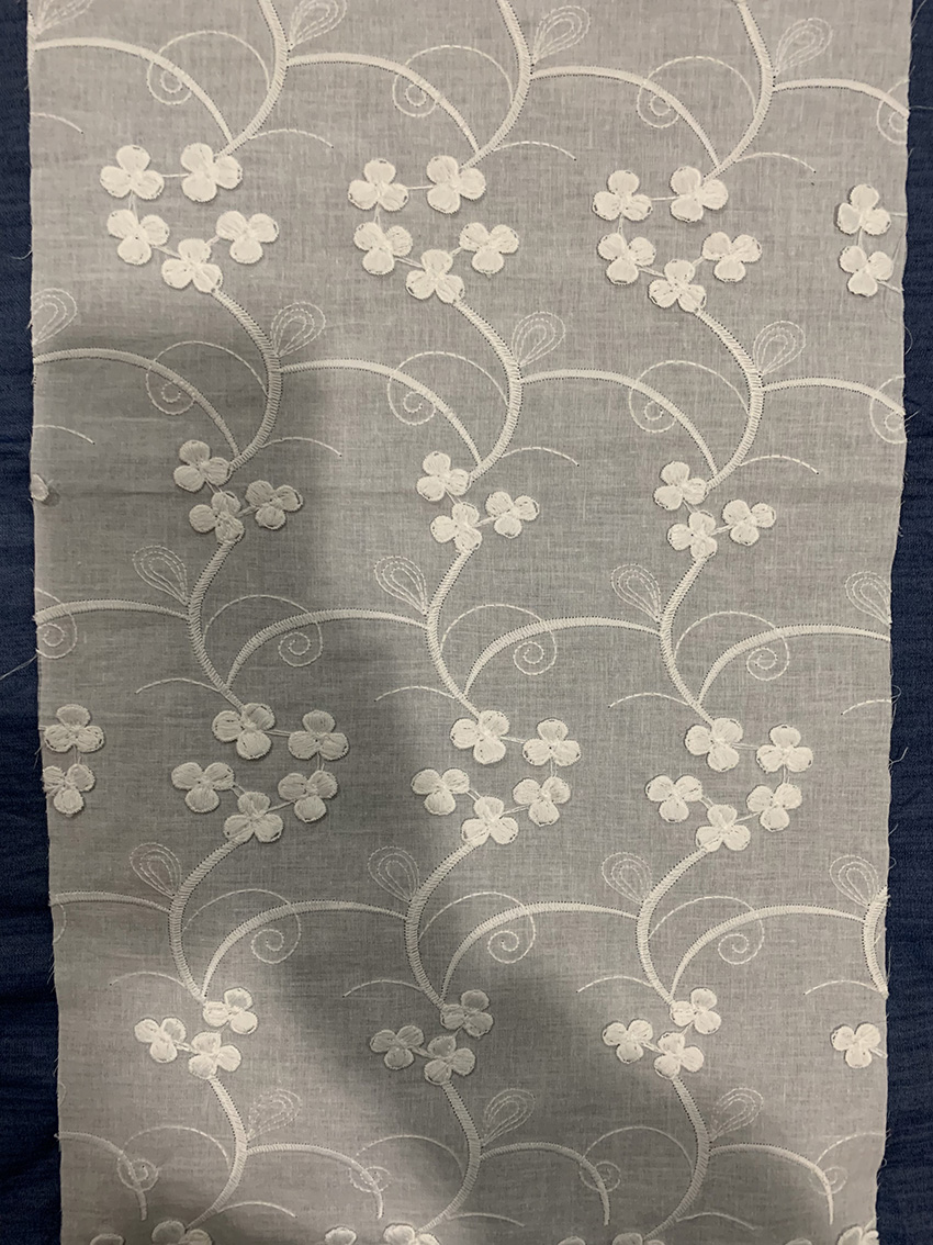 Cotton embroidered fabric detail by Pengxi